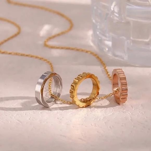 New Trending 18K Gold Hoop Pendant Necklace, NICE NECKLACE, CUTE NECKLACE - Picture 4 of 7